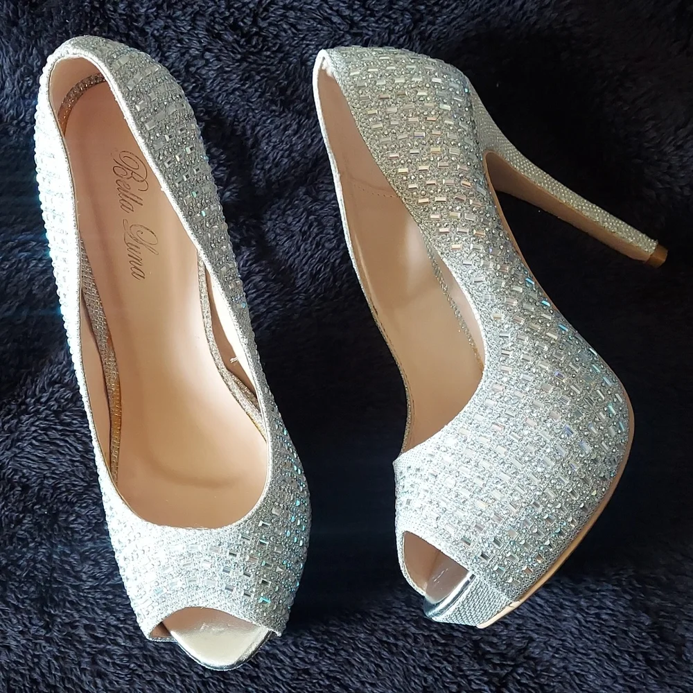 Embellished peep toe platform 10